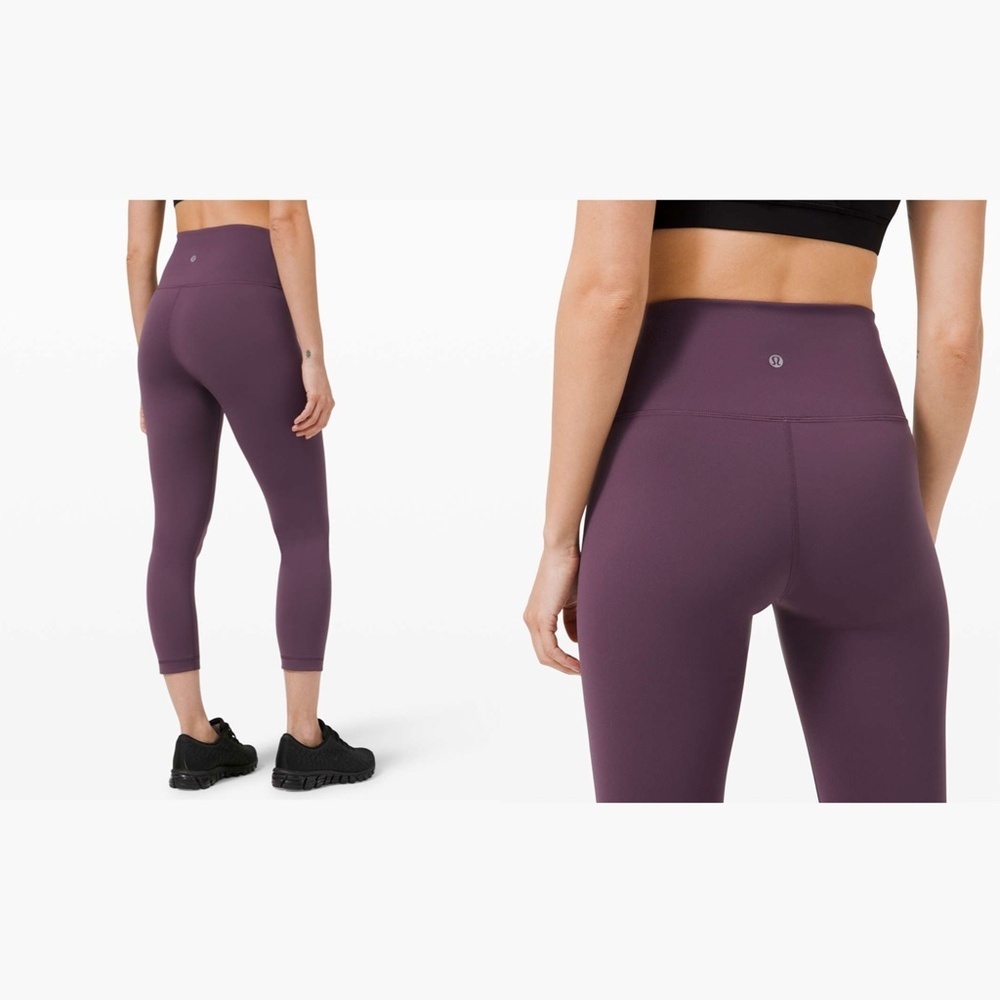 LULULEMON | Breathable Wunder Train High-Rise Crop 23" in Grape Thistle | Size 4 - Picture 2 of 8